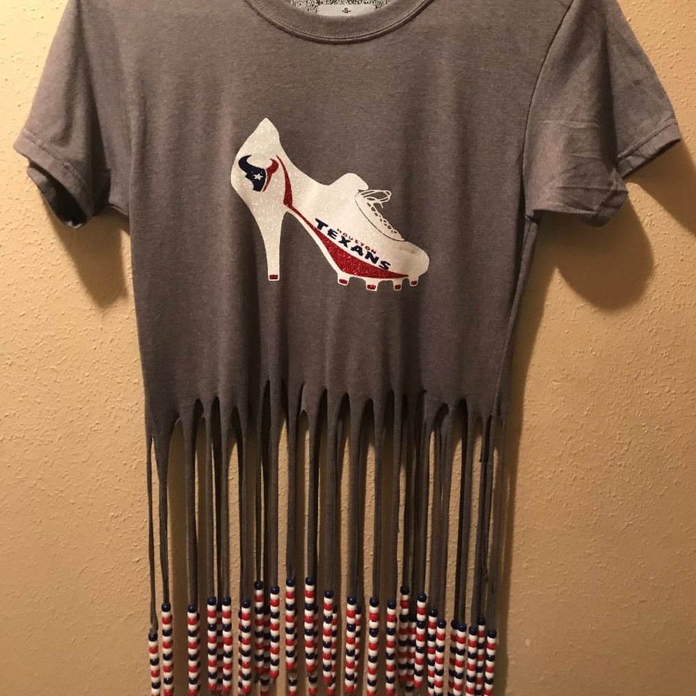 Gray Houston Texans High Heel Cleet T-Shirt S